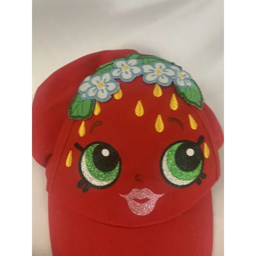 Shopkins Moose Red Embroidered Kids Adjustable One Size Hat Baseball Cap - Picture 2 of 4